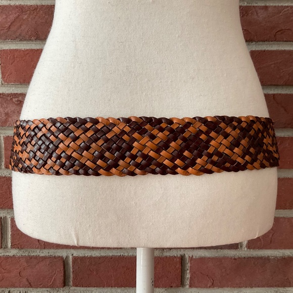 Lucky Brand Brown Tan Braided Woven Leather Boho Belt Size S/M NWOT - Picture 8 of 12